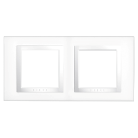 Unica - Plaque 2 poste Blanc