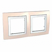 Unica - Plaque 2 poste Crème