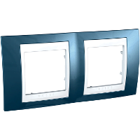 Unica - Plaque 2 poste Blue glacier