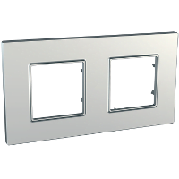 Unica - Plaque 2 poste Argent