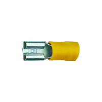 Fiche femelle jaune pour languette plate de 6.3 x 0.8mm, section: 4 à 6,0mm²