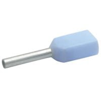 Embout de câblage isolé bleu pour 2 fils de 0,75². Longueur: 8mm