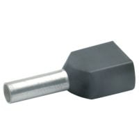 Embout de câblage isolé gris pour 2 fils de 2,5mm² . Longueur:10mm